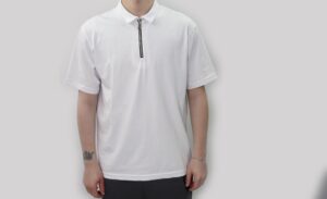 polo con zip bianca